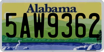 AL license plate 5AW9362