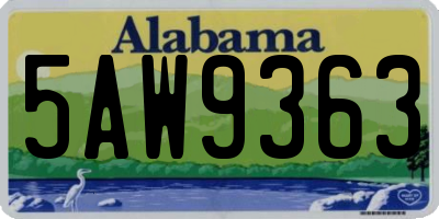 AL license plate 5AW9363