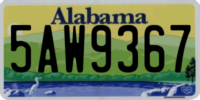AL license plate 5AW9367