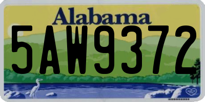 AL license plate 5AW9372