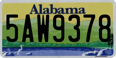 AL license plate 5AW9378