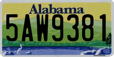 AL license plate 5AW9381