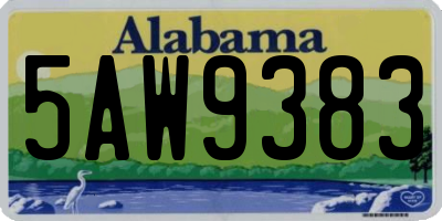 AL license plate 5AW9383