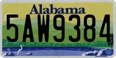 AL license plate 5AW9384