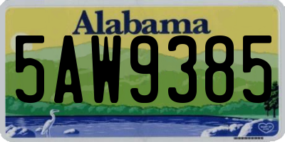 AL license plate 5AW9385