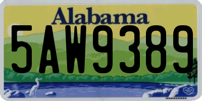 AL license plate 5AW9389