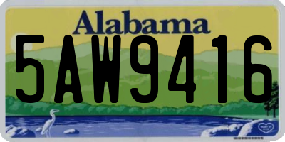 AL license plate 5AW9416