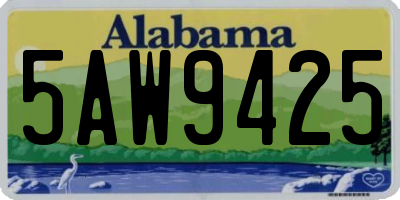 AL license plate 5AW9425