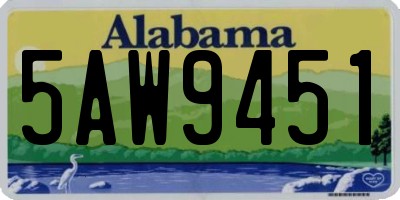 AL license plate 5AW9451