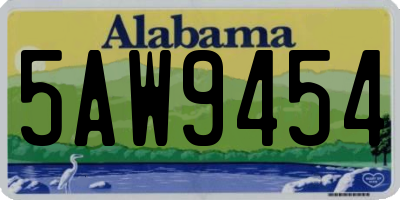 AL license plate 5AW9454