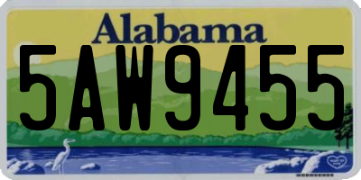 AL license plate 5AW9455