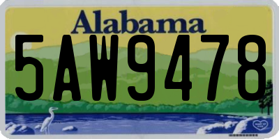 AL license plate 5AW9478
