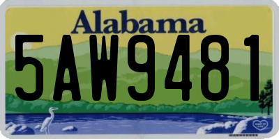 AL license plate 5AW9481