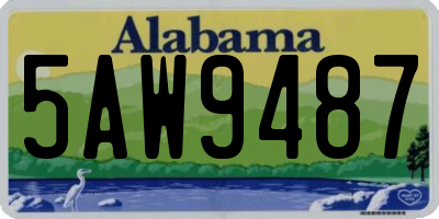 AL license plate 5AW9487