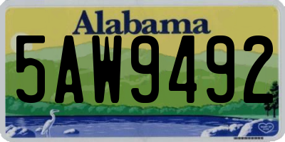 AL license plate 5AW9492