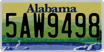 AL license plate 5AW9498