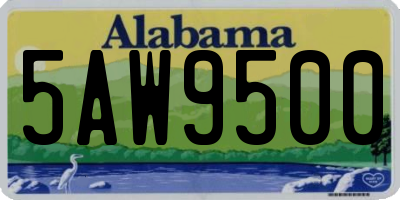 AL license plate 5AW9500