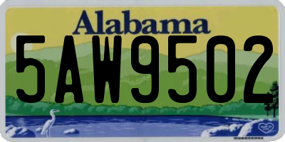 AL license plate 5AW9502
