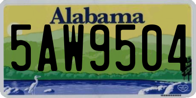 AL license plate 5AW9504