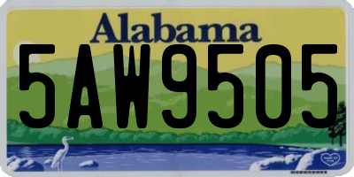 AL license plate 5AW9505