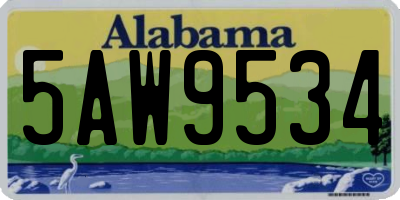 AL license plate 5AW9534