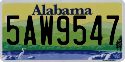 AL license plate 5AW9547