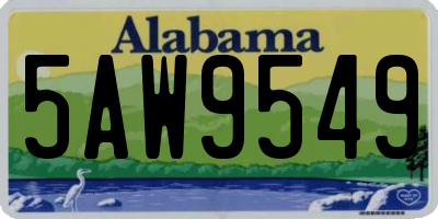 AL license plate 5AW9549