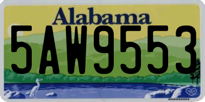 AL license plate 5AW9553