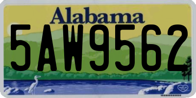 AL license plate 5AW9562