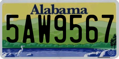 AL license plate 5AW9567