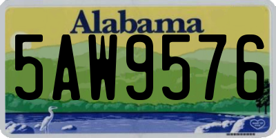 AL license plate 5AW9576