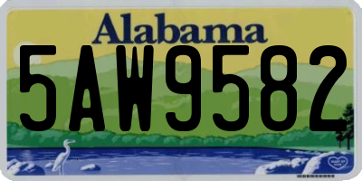 AL license plate 5AW9582