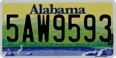 AL license plate 5AW9593