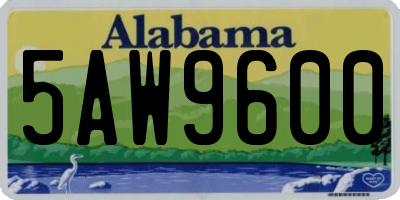 AL license plate 5AW9600