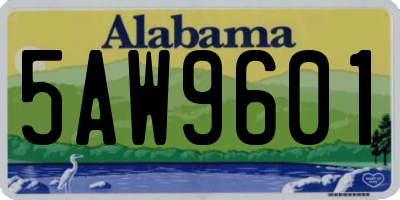 AL license plate 5AW9601