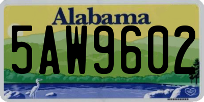 AL license plate 5AW9602