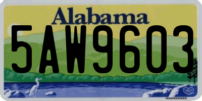 AL license plate 5AW9603