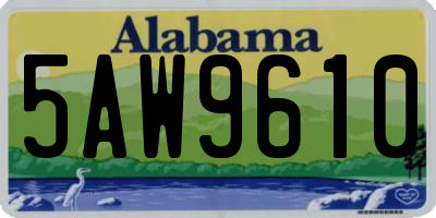 AL license plate 5AW9610