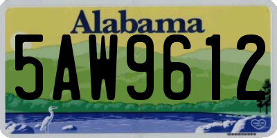 AL license plate 5AW9612