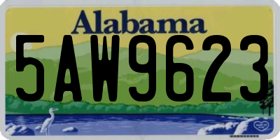 AL license plate 5AW9623