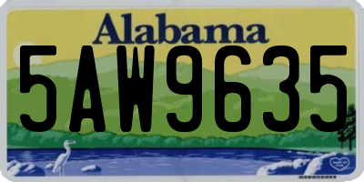 AL license plate 5AW9635