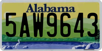 AL license plate 5AW9643