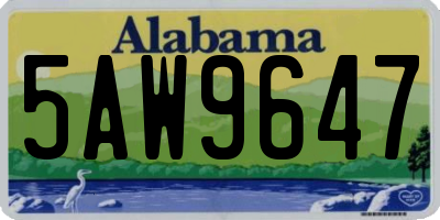 AL license plate 5AW9647