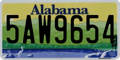AL license plate 5AW9654