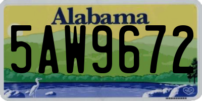 AL license plate 5AW9672