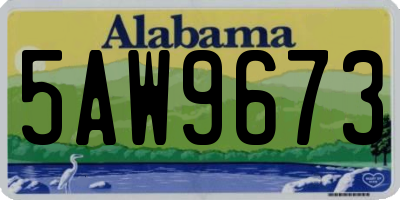 AL license plate 5AW9673