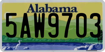 AL license plate 5AW9703