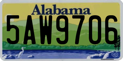 AL license plate 5AW9706