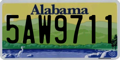 AL license plate 5AW9711