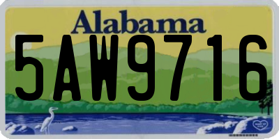 AL license plate 5AW9716